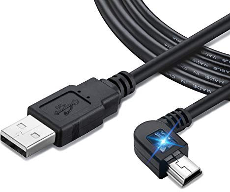 GPS-Ladekabel, Mini-USB, 2 m, universelles GPS-Ladekabel mit Spannungsregler-Modul, 90-Grad-Winkel, Mini-USB-Stromkabel für Garmin GPS Navigator Drive 51 65 Nuvi, 50 lm, 2555 lm, 2595 lm, 40 lm, 1300