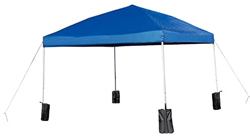 Flash Furniture Pop-Up-Veranstaltungszelt mit geradem Bein, 3 x 3 m, Blau