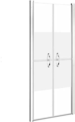 vidaXL Duschtür Nischentür Pendeltür Schwenktür Duschabtrennung Dusche Duschwand Duschkabine Glastür Alurahmen Halbmatt ESG 96x190cm