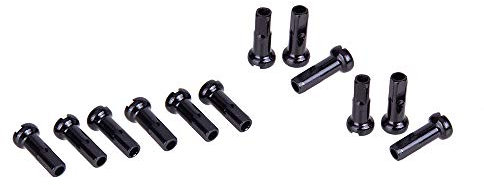 ANCLLO 12 piezas de aleación para radios de bicicleta, pezones, puntas de extremo, pezones, tapas de rueda para radios y pezones, decoración para bicicletas de carretera de montaña, 14 g, color negro