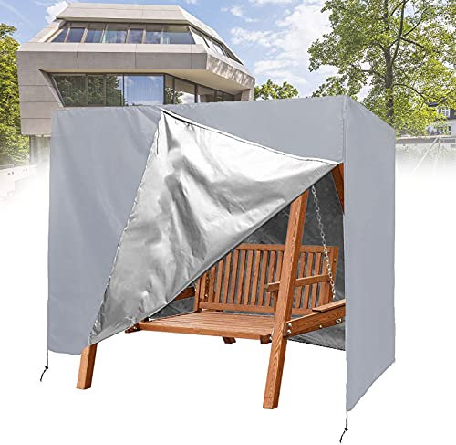 Aocet Hollywoodschaukel Abdeckung 3 Sitzer, Schutzhülle für Hollywoodschaukel 210D Oxford, Abdeckung Abdeckhaube Abdeckplane für Gartenschaukel Gartenmöbel, Wasserdicht Atmungsaktiv (Color : Gray)