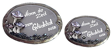 Fliegenpilz-Pilz-Keramikschild-Türschild-Klingelschild-Namensschild-Schild-185 x 125 mm-Relief von Hand gefertigt-Incl. Eigentext-Mit, oder ohne Klingel (6981 mit Text mit Klingel)