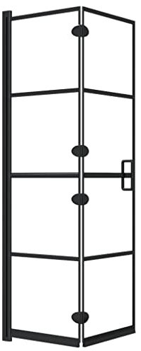 vidaXL Folding Shower Enclosure Bathroom Washroom Shower Cabin Cabinet Screen Cubicle Folding Bathtub Wall Attachment ESG 80x140 cm Black
