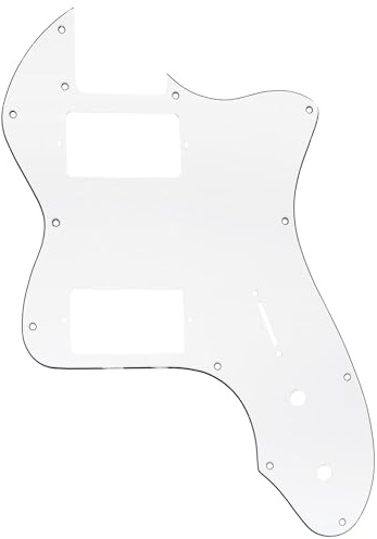 Musiclily Pro 12 Löcher Bedeckt HH Schlagbrett Pickguard 3-lagig Weiß | für USA/Mexico Fender 72 Tele Thinline Style E-Gitarre