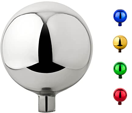 VERDOBA - Rosenkugel für außen - Dekokugel für den Garten - Deko Kugeln Garten in vielen Farben - Deko Kugeln hergestellt in Handarbeit - (Silber, 20 cm)