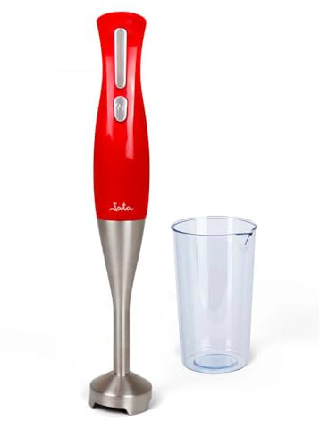 Jata JEBT1852 Batidora de Mano 900 W, Incluye Vaso Medidor 700 ml, Doble Cuchilla de Acero Inoxidable, Regulador electrónico de velocidad, Pie de acero inoxidable desmontable