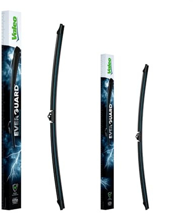 VALEO EVERGUARD Premium Silikon Flachbalkenwischblatt Set VSF60+ VSF50, Längen: 600mm+500mm Vorne (2erPack)