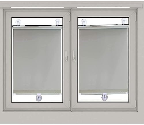 TZYYAO Verdunkelungsvorhänge Tragbar,Saugnapfen Roller Blind,Temporäre Jalousien,Verstellbare Sonnenschutz-Rollos, einziehbarer Verdunklungs Rollos,Für Wohnzimmer, Balkon,Grey-72×125cm(28.3 * 49.2in)