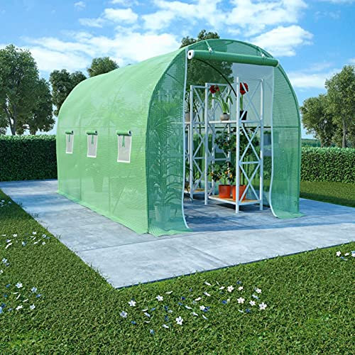 BaraSh Gewächshaus 6,86 m² 3,43x2x2 m Mobiles GewäChshaus Zum üBerwintern GewäChshaus Klein