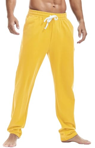 Amy Coulee Joggingbyxor, herr, bomull, sportbyxor, GUL, M