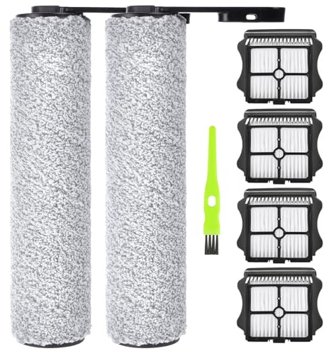 S5 HEPA Filters and Replacement Brush Rollers for Tineco S5 / S5 Pro /S5 Pro 2 / S5 Blue Cordless Wet Dry Vacuum Cleaner Replacement Parts Accessories Kit,2 Brush Rollers, 4 HEPA Filters