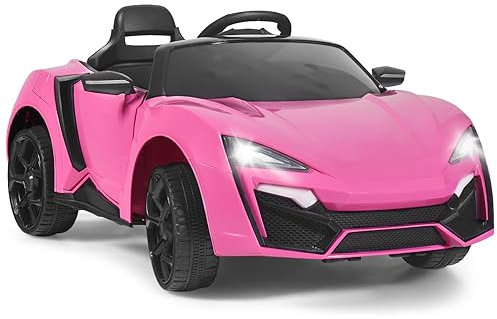 COSTWAY Elektroauto für Kinder, Kinderauto Elektrisch mit 2,4G-Fernsteuerung & Federung, Elektrofahrzeug 3-5 km/h mit Musik & Hupe & LED-Leuchten, Elektro Auto für Kinder ab 3 Jahren