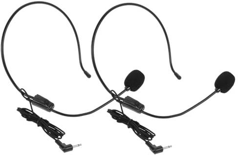 UPKOCH Kondensator Headset Mikrofon Verstellbarer Mikrofonarm 2 Stück Unidirektionale Aufnahme für Sprachverstärker Gesang und Bühnenauftritte