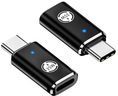 Adaptador Lightning hembra a USB-C 35 W, 2 unidades USB-C macho a Lightning hembra adaptador compatible con Lightning iPhone 15/16 Pro Max/15 Plus, para carga rápida, no para audio/OTG
