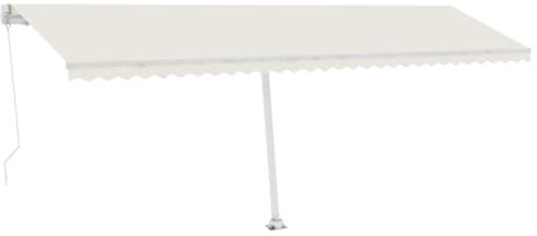 vidaXL Gelenkarmmarkise Einziehbar mit LED Markise Sonnenmarkise Balkonmarkise Sonnenschutz Standmarkise Terrasse Garten 600x300cm Cremeweiß