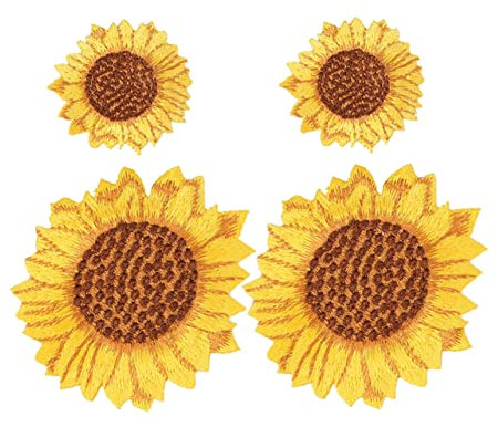 VILLCASE 10stücke Selbstklebende Stoffflicken Mit Sonnenblumenmotiv Applikationen Zum Aufbügeln Oder Nähen DIY Dekoration Für Kleidung Rucksäcke Polstermöbel Und Scrapbook