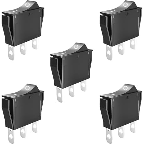 SCOOYUCK 5 Stücke Wippschalter, SPDT 13.5mm x 30mm 3 Polig ON/ON 12V 24V 125V 250V Kippschalter, für Auto Boot Haushaltsgeräte