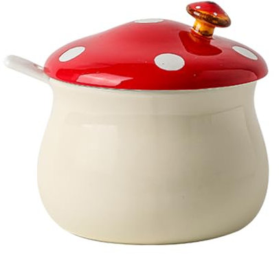 Dowbom Bonito azucarero con tapa y cuchara, tarro de azúcar, azucarero, tarro de almacenamiento, contenedor de azúcar (beige, 600 ml)