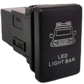 LHVHPKUKAN 1 Pc Interruttore A Chiave Auto Arancione LED della Luce di Nebbia Tronco Sedile Specchio Riscaldamento Interruttore della Ventola Pulsante Misura for Suzuki Jimny 2019 2020 2021(LED Light