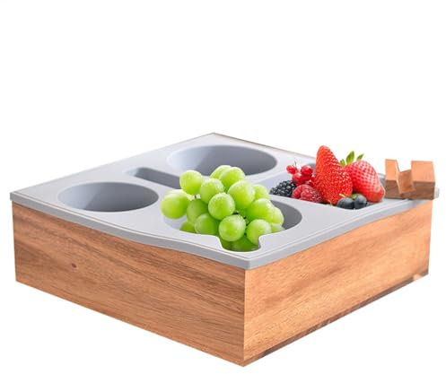 Vassoio rimovibile per divano – portabicchieri per divano letto, portabicchieri e organizer in legno | Vassoio per divano da mangiare, ideale per divano, barca, letto, portatile e pratico Getr