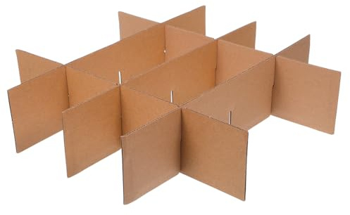 Levemolo Umzugskarton Trennwand 5 Stück Papier Khaki mit Gitterdesign | Glaswaren und Artikel, Geschirr Einpacken, Verpackung für Gläser, Cardboard Kisten