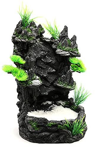 HYROOY Aquarium Sand Wasserfall Berg Baum Blick Fisch für Dekorationen kleines Gelände Landschaft Ornament für Lebensraum