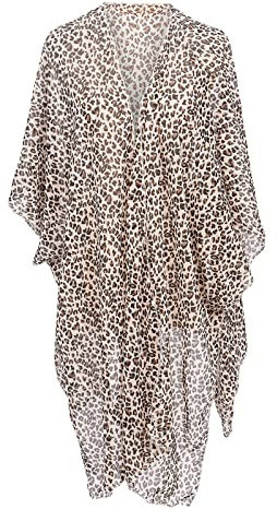 Women's Swim Cover-ups & Sarongs, Chiffon Kimono Cardigans for Women UK Open Front Kimono Robes Beach Cover Ups Bikini Cover Up Fashion Loose Swimwear Cover Ups Body Wrap Beach Wear Holiday Brown