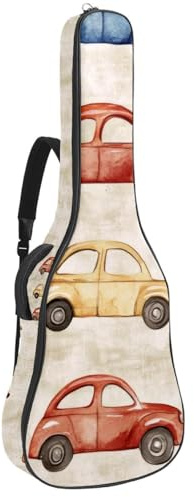 Rote Rennwagen-Gitarrentasche, gepolsterter Rucksack für Akustikgitarre, Rucksack mit verstellbaren Schultergurttaschen, Multicolor 08, 42.9x16.9x4.7 in, Lässiger Tagesrucksack