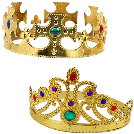 HEMOTON 2 Piezas Tiara De Festiva Coronas De Halloween Víspera De Todos De Rey y Reina Del Baile De Graduación Cosplay Disfraz De El Plastico