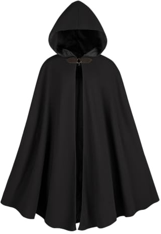 NFAOEGJ Renaissance Kapuzenumhang Mittelalterlicher Umhang Halloween Cape | Mittelalter Kleidung Unisex, Halloween Mittelalter Kapuzenmantel