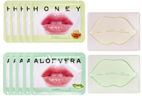 10pcs Mascarillas Labiales De Colágeno, Parches Nutritivos Con Miel & Aloe Vera, Hidratación Labial Intensa, Suaviza Líneas Finas, Para Labios Suaves Y Cuidados