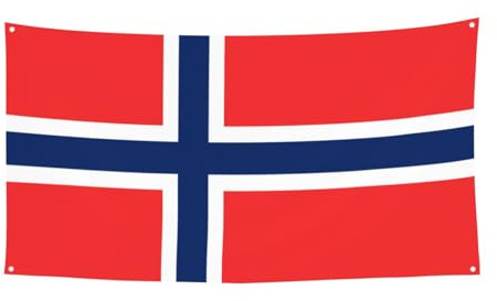 Bandera noruega impresa decorativa para colgar, 70 x 35 pulgadas