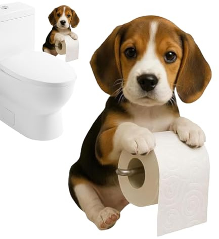 Porte-Rouleau de Papier Toilette Mural en résine 3D en Forme de Chien | Porte-Serviettes en Papier, Distributeur de mouchoirs, Rangement de Serviettes, décoration Murale, Accessoires de Salle de Bain