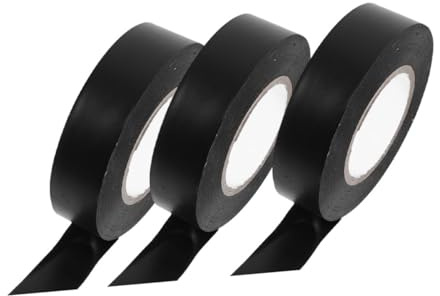 CONGARTENO 3 Rolls High Temp Electrical Tape of Black Wiring Tape for Insulating Securing Electrical Installations Heat Resistant Strong Adhesive Insulation