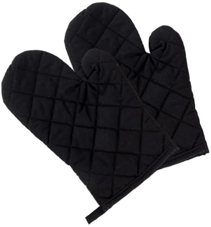 1 Paar Ofenhandschuhe Schwarz,Topflappen Handschuh,Backhandschuhe,Ofenhandschuhe Hitzebestaendig,Topfhandschuhe,Backofenhandschuhe,Oven Gloves,Hitzebeständig Handschuhe Backofen für Kochen, Backen