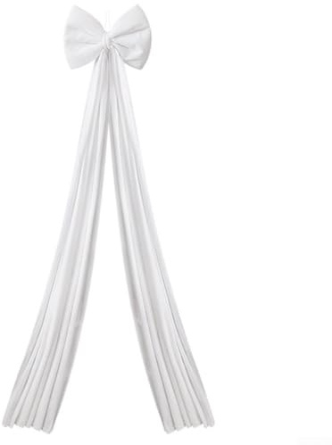 HEBEOT Grande Fiocco di Natale, Fiocchi Grandi in Velluto per Albero di Natale per la Stagione Festiva per Varie Occasioni di Festività 40 * 200cm (bianco)