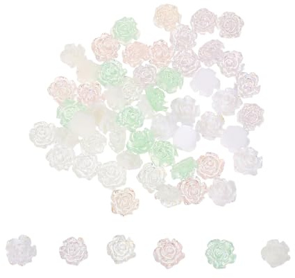 BELLIFFY 60piezas Adornos de Flores para Uñas de Flor Perla Decoraciones DIY para Uñas Accesorios para Manicura Casera