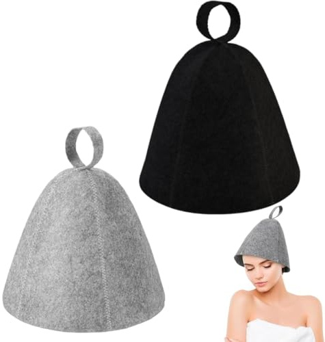 YUVKIN 2 Pezzi Cappello da Sauna in Feltro, Sauna da Casa, Cuffia da Doccia Traspirante, Sauna Cappello Accessori Ideali, Sauna Bagno Berretti Da Sauna Per Uomo E Donna