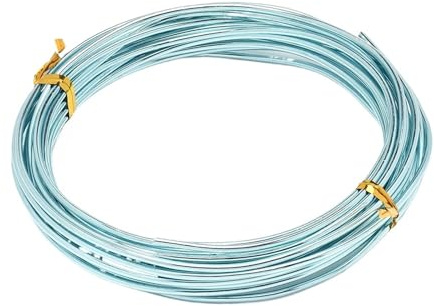 Aluminiumtråd anodiserad aluminiumtråd 10–18 gauge för smycken, hantverk, pärlor, blommor och (ljusblå, 1,0 mm x 10 meter)