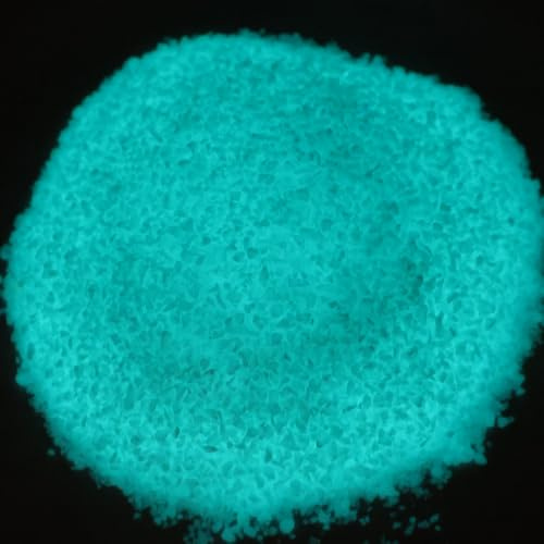 Emineyo Glow in the Dark Gravel Stones,Aquarium Gravel,Aquarium Sand,Decorative Glow Gravel Rocks for Fairy Garden Fish Tank Succulents Pot Vase Filler Decor, 1 Pound (Blue Green, 1-3mm)