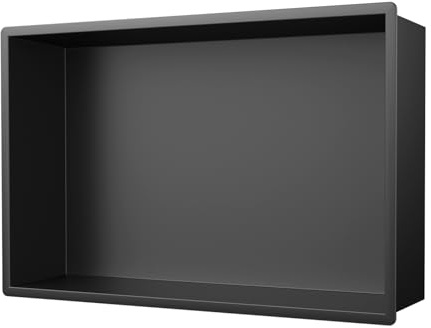 KEOKBON Nicho de ducha de acero inoxidable de 40 x 25 x 10 cm, estante de ducha sin azulejos empotrado para habitación húmeda, doble nicho de acero inoxidable para artículos esenciales de ducha