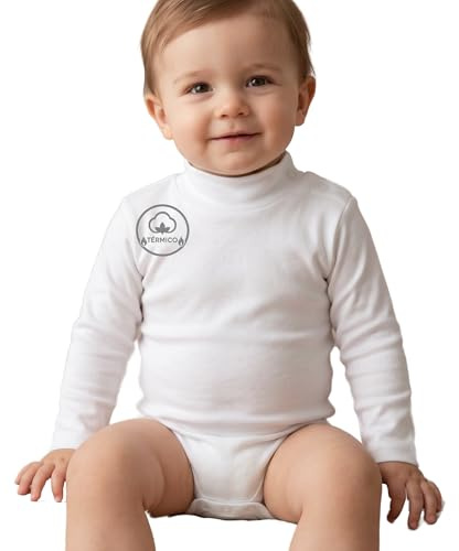 2803 Body térmico afelpado bebé cuello cisne – Algodón suave, cálido y transpirable – Ferry’s – Ideal invierno 000-Blanco / 24M