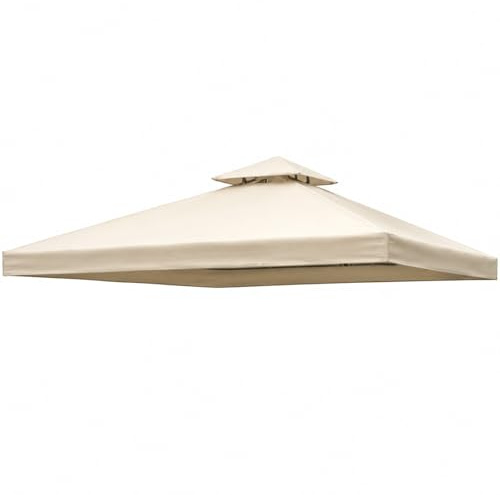 MEGAOFFERTE.IT Telo Di Ricambio Per Gazebo In Poliestere Con Air Vent Traspirante Protezione Da Sole E Agenti Atmosferici Per Giardino Patio E Terrazza 3x3 M Beige