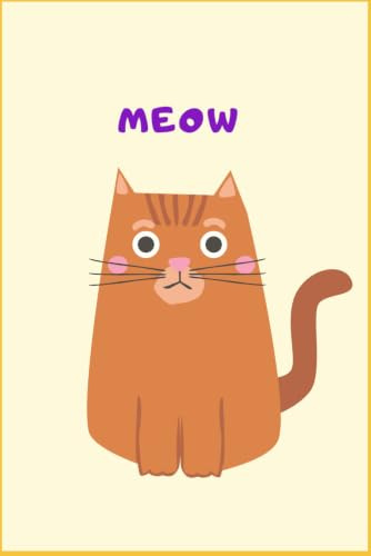 Three-line notebook, learning to write, kindergarten, school, 10 coloring pages: Notatnik z linijki Cute Cat - 73 strony, College Ruled Journal for School, zawiera 10 dodatkowych kolorowanek