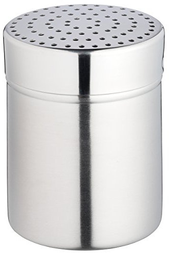 KitchenCraft Rastrillo de harina de acero inoxidable con orificio mediano / Agitador de azúcar glas, plateado