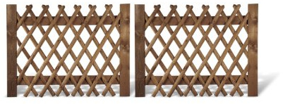 Jägerzaun Doppeltor/Gartentor für Jägerzäune zweiflügelig Holzzaun im Maß 300 x 120 cm (Breite x Höhe) aus Kiefer/Fichte Holz mit brauner Druckimprägnierung
