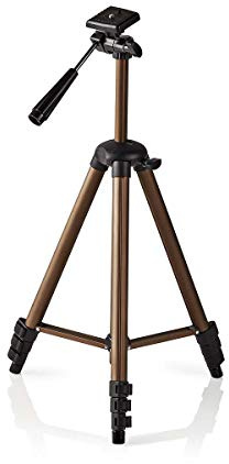 Nedis 50 Tripod for DSLR Camera, Adjustable 40.5cm - 128cm Height, Lightweight Aluminium with Pan Head for 360 Degree Panoramic Shooting, Max. 2Kg, with Travel Bag
