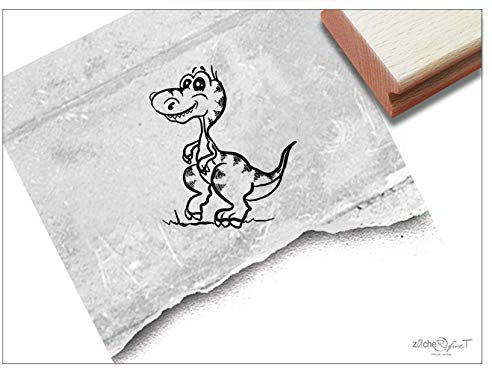 Stempel Tierstempel DINO-Baby - Dinosaurier Kinderstempel Geschenk für Kinder Kita Kinderzimmer Schule Einschulung Schultüte Basteln - zAcheR-fineT (klein ca. 26 x 29 mm)
