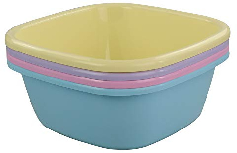 DynkoNA 4-pack 12 Quart Colored Wash Basin Dish Pan Wash Tub