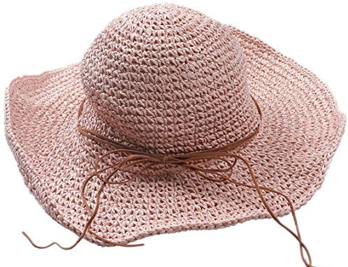 elite.shop DAMENHUT Sonnenhut Strohhut Sommerhut Strandhut Hippie Schlapphut Urlaub Strand (003C)